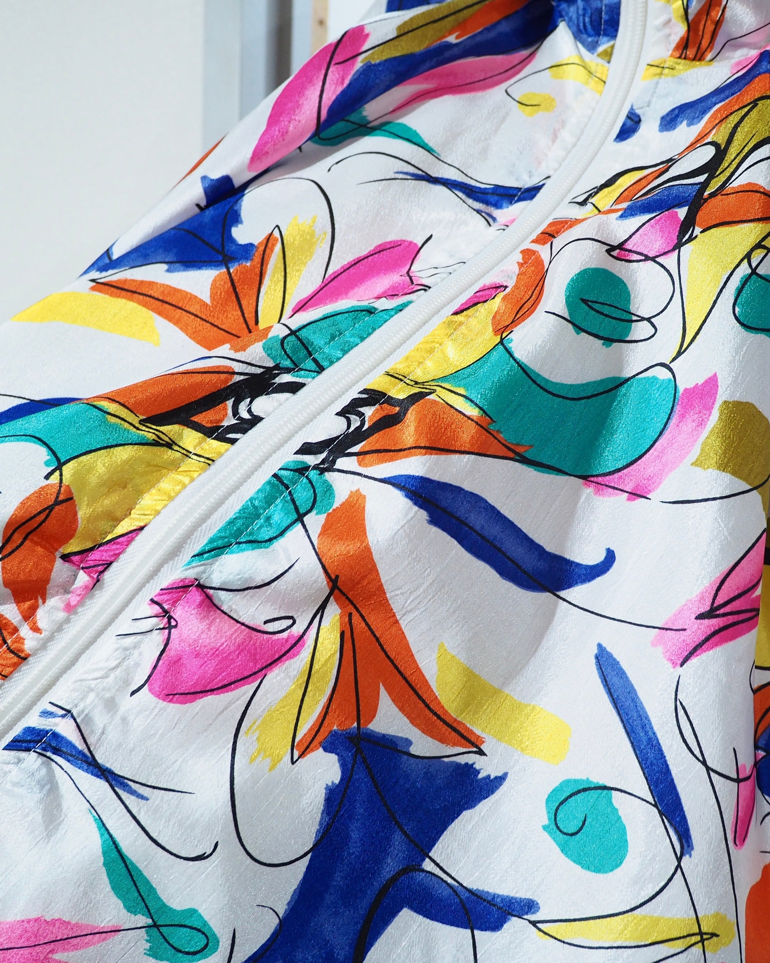 1990s Colorful Rainbow Art pattern vintage Nylon jacket