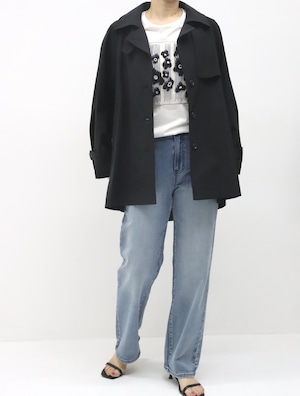 トラベライト2wayストレッチハーフコート(ブラック)