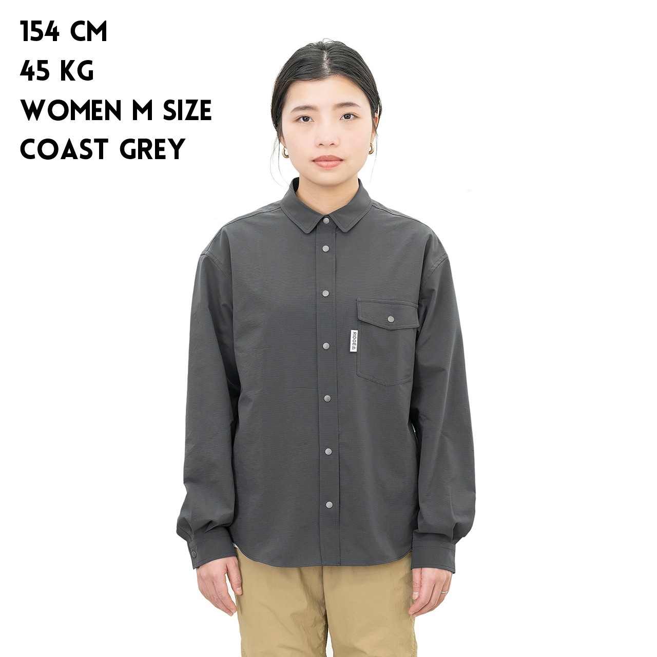 Basic Long Sleeve Shirt Coast Grey WOMEN RIDGE MOUNTAIN GEAR 
