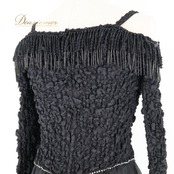 社交ダンス 衣装 ラテン ドレス ワンピース パーティドレス 黒 レース フリンジ ダンス パーティ 発表会 長袖 ブラックパンサー 日本製 ブラック系 社交ダンス 衣装 パーティ ワンピース ステージ衣装 ダンスウェア フリンジデザイン パーティ用ドレス エレガント 黒ドレス ロマンティック 発表会用