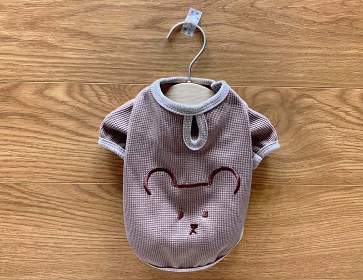 【SALE】rino bear t-shirt XS ~ XL 3color / 犬服 新作 可愛い ワンコ服 犬の服 長袖T シャツ ドッグウェア クマちゃん シンプル ニット お揃い トップス top12