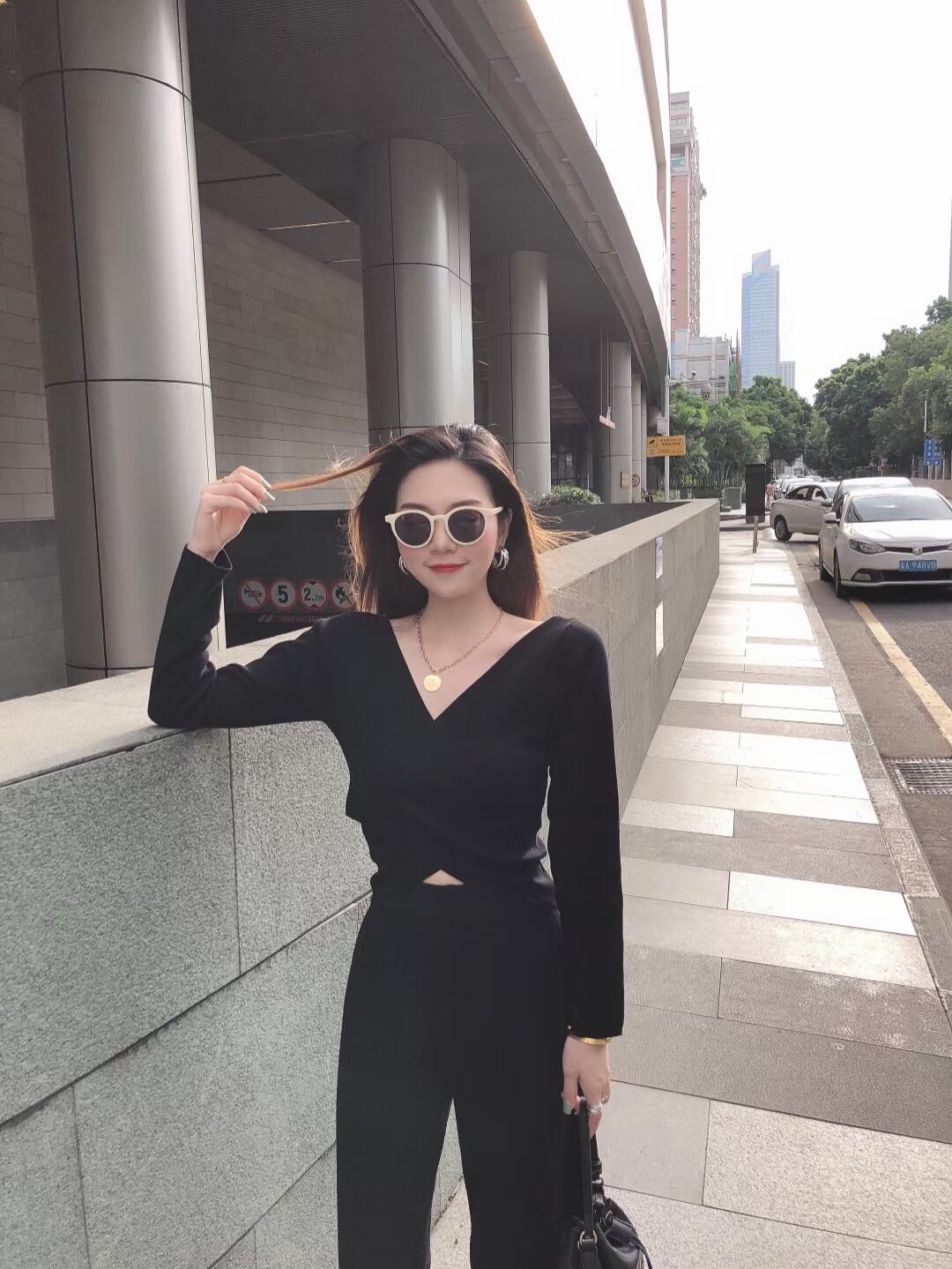 カシュクールニット　パンツセットアップ　AJ1050-D009