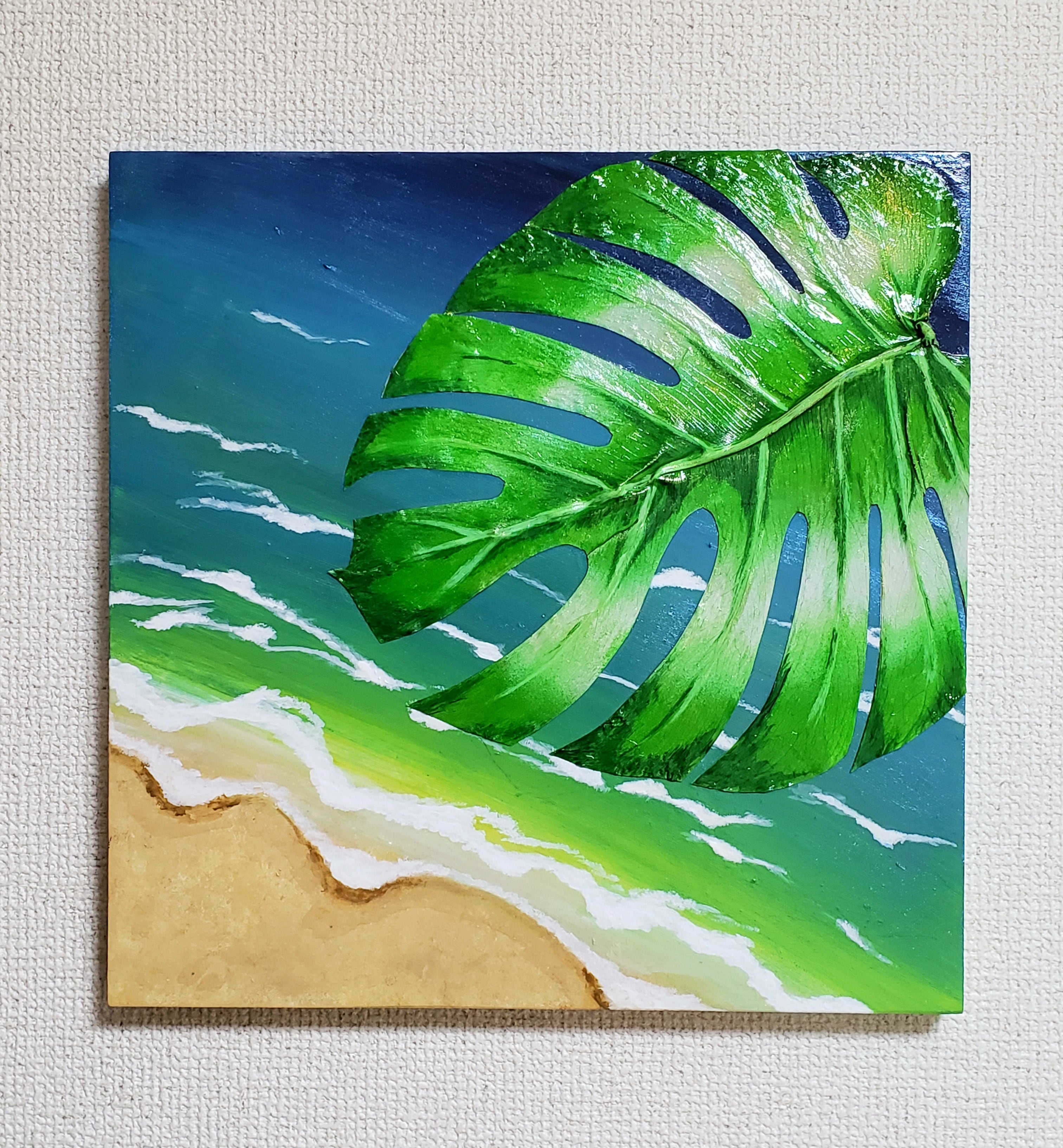 One and only》モンステラアート～海～ | ARIE'S ART GALLERY