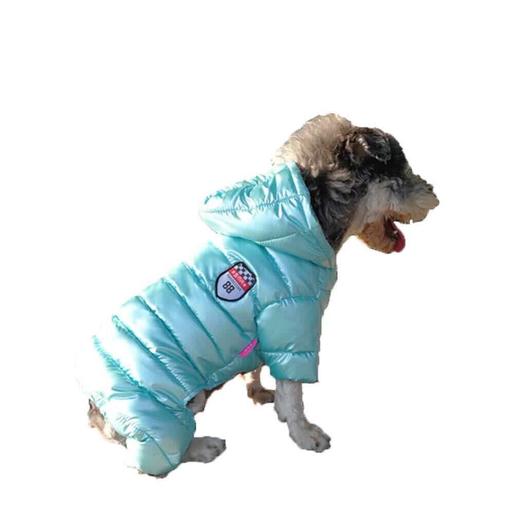 Msy yien ペット用綿入れ 犬の服 ダウンジャケット ドッグウエア 四足 コート 厚い 可愛い犬の服 パーカー 秋冬服 猫犬の服装 犬洋服 散歩 暖かい 保温 防寒 大中小型犬猫ダウンジャケット (グリーン, XXL)
