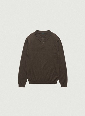 [The Barnnet] Oversized Cashmere Wimblyn Knit Polo Shirt_Dark Brown 正規品 韓国ブランド 韓国通販 韓国代行 韓国ファッション ザ バーネット ザバーネット 日本 店舗