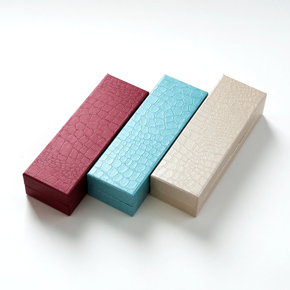 クロコ調のペンケース（ターコイズ） | 長谷川紙器工業所