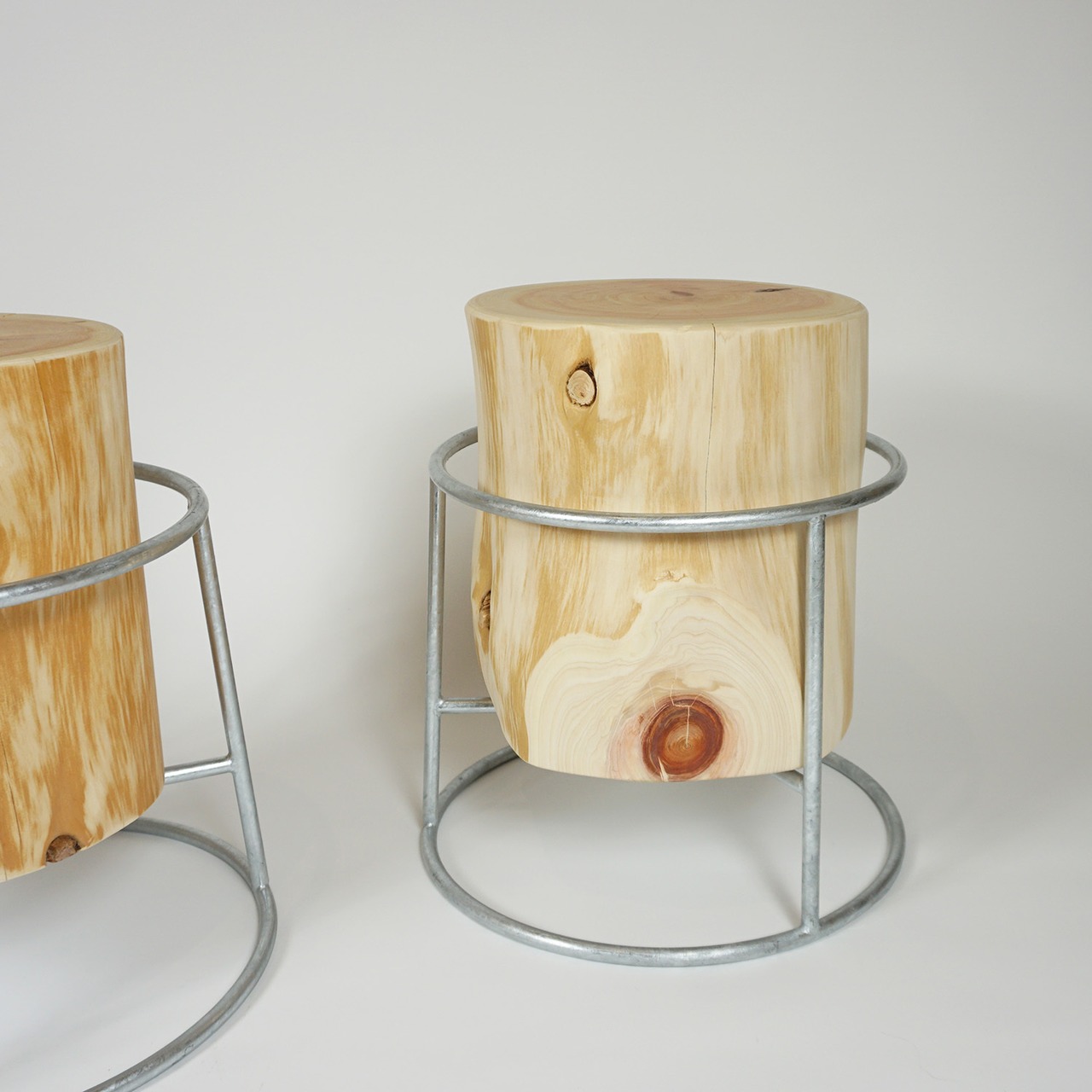 RING BASE STUMP STOOL_ROUGH HINOKI - 2