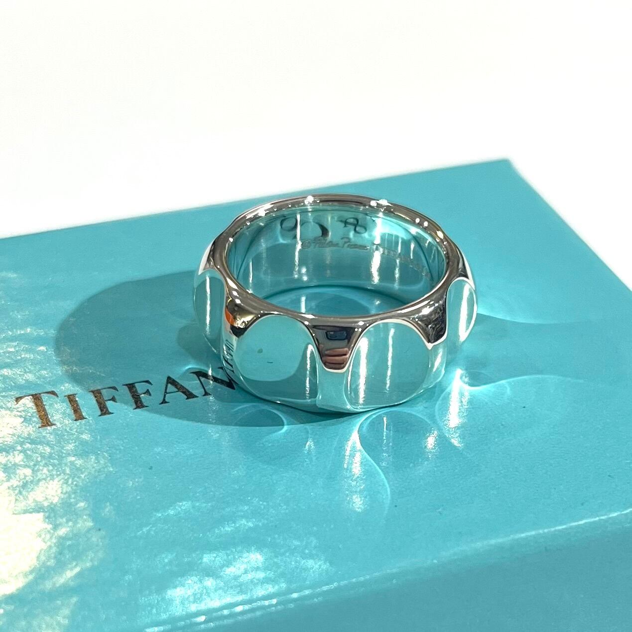 TIFFANY&CO.】【14号】2489 光を放つグルーヴ ワイドリング ボリューム