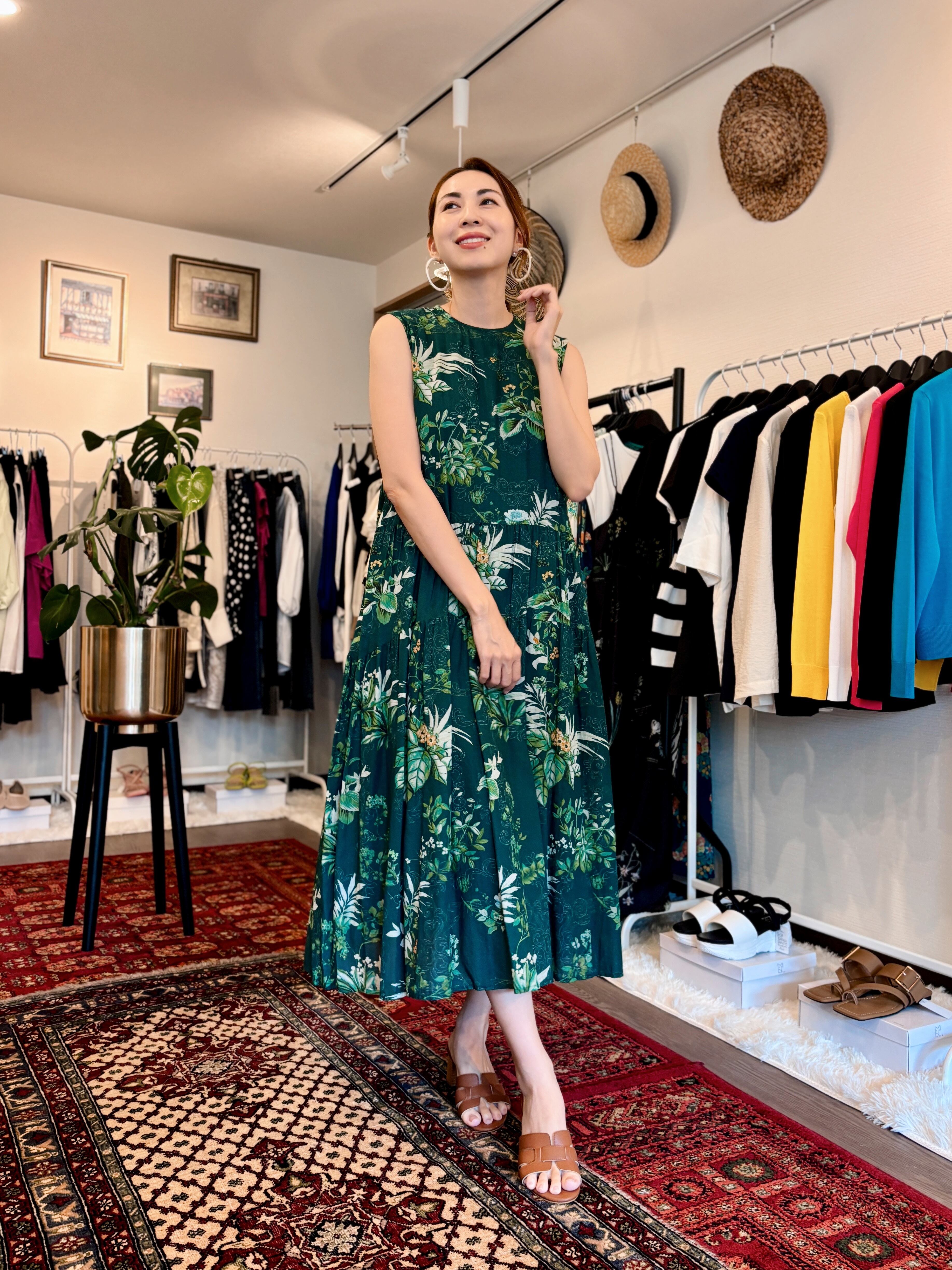 リーフプリントワンピース