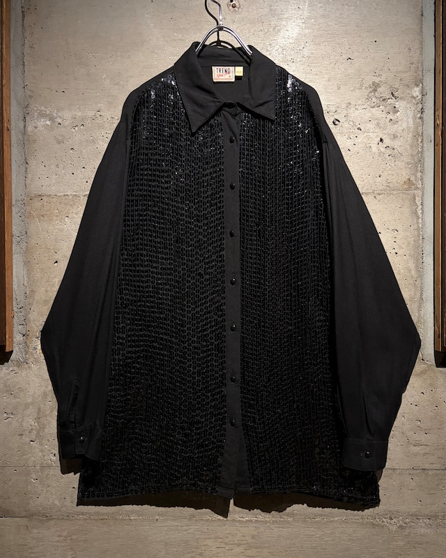 【Caka】Spangle Decoration Vintage Loose L/S Shirt