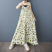 ドット柄 サロペット ワイドパンツ  30110