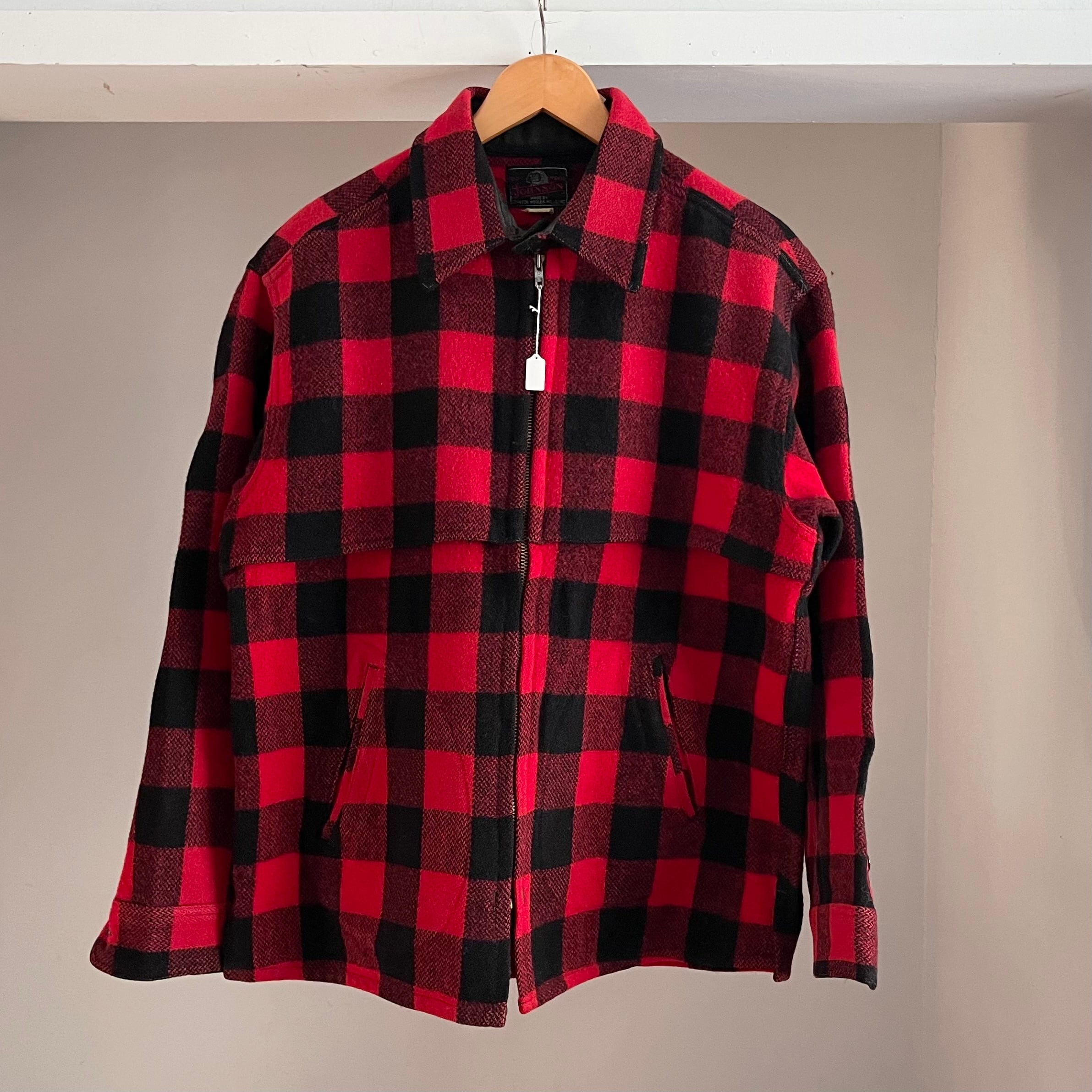【Sz:- 〜XL相当】50s Johonson 『Wool Jacket』Buffalo Check