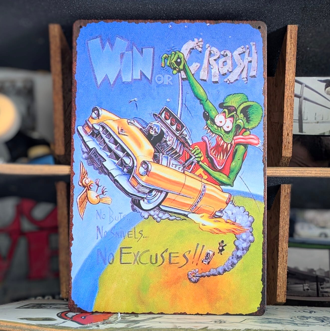 送料無料！ちょうどいいブリキ看板 【 RAT FINK ( ラットフィンク