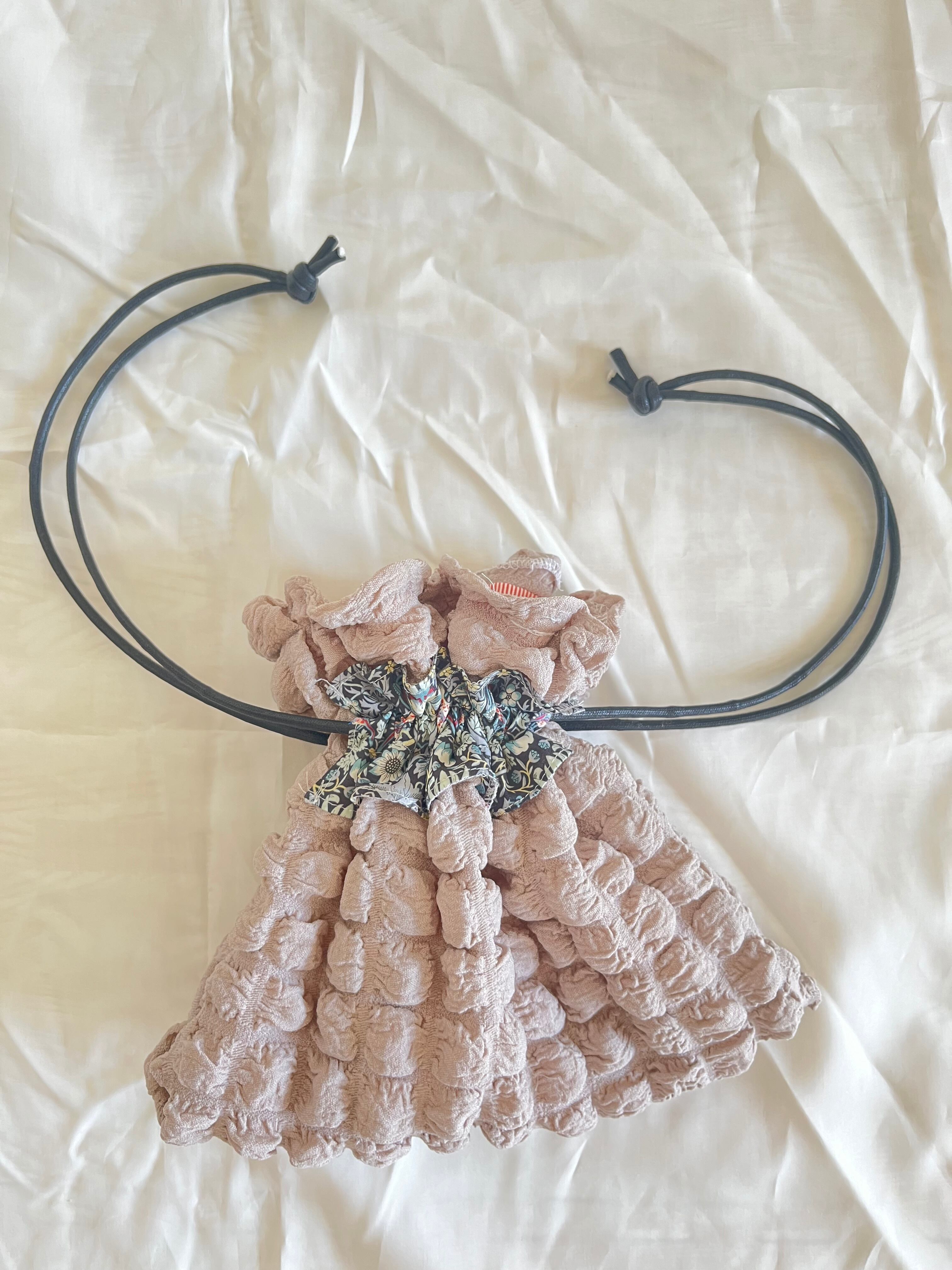 リバティ&ポコポコ生地 肩掛け可能 巾着 バッグ