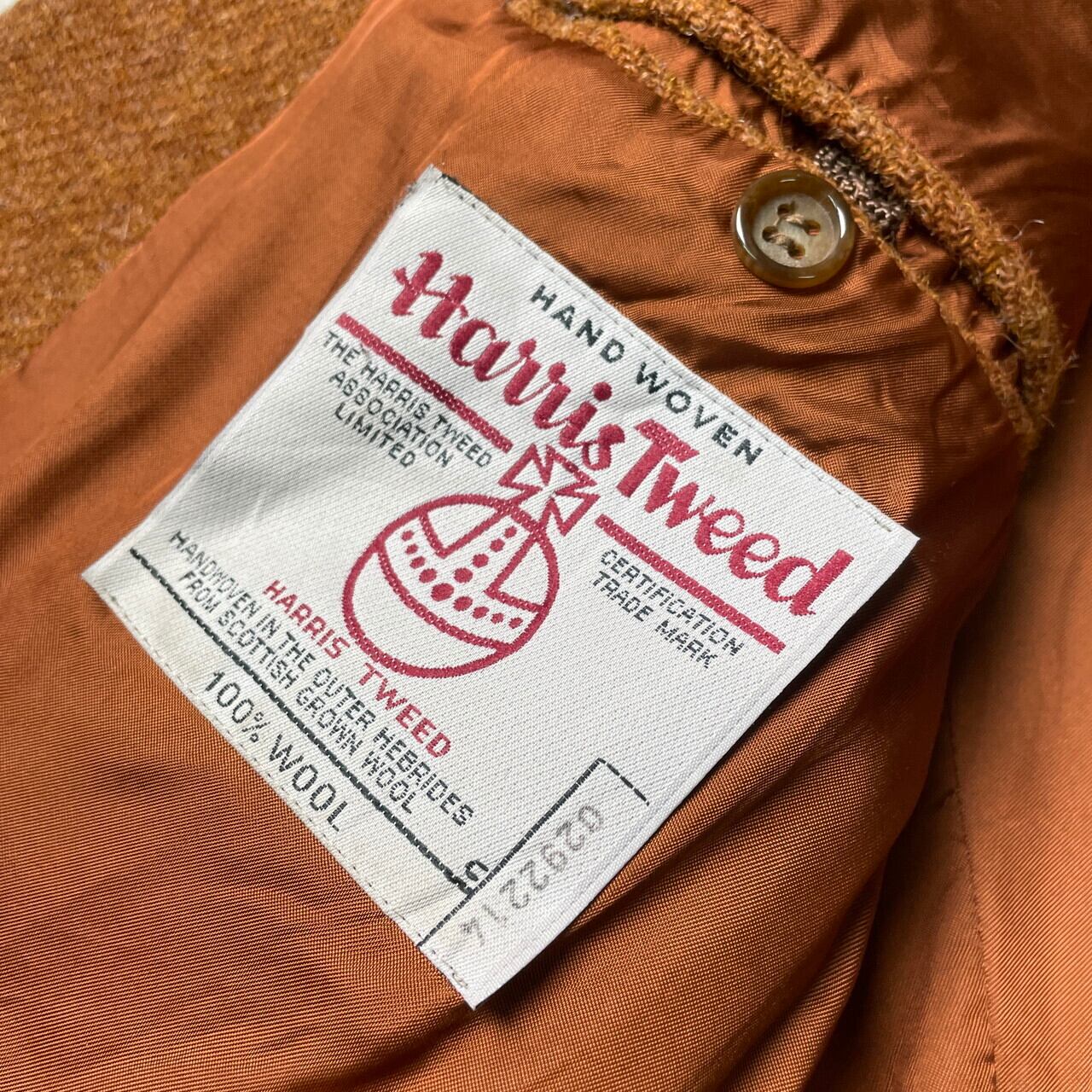 90年代 フランス製 HARRIS TWEED ハリスツイード ウールテーラード