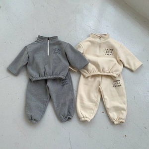 【冬作】英字柄ボア セットアップ