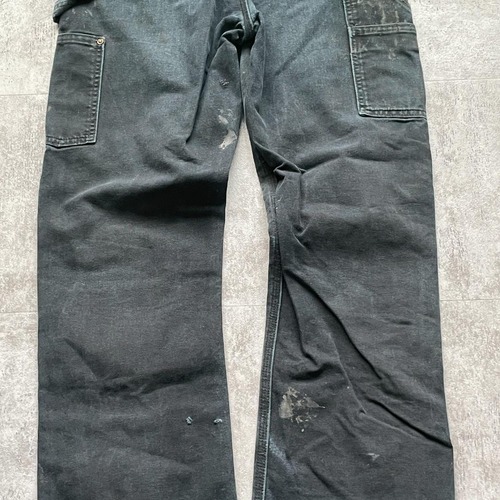 USA生地製 ブラック ダブルニー Carhartt EB136 BLK w30 詳細写真17