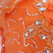 パーティドレス ワンピース ドレス オレンジ系 発表会 演奏会 パーティ 舞台 ダンス ロングドレス フリル レース 鮮やか 軽い ステージ衣装 お洒落 フォーマル パーティー かわいい 可愛い おしゃれ イベント用 目立つ ふんわり