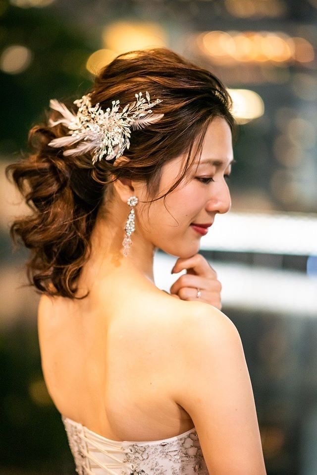 代引不可】 ヘッドドレス チュールフラワー かすみ草 ヘアアクセサリー ウェディング 結婚式