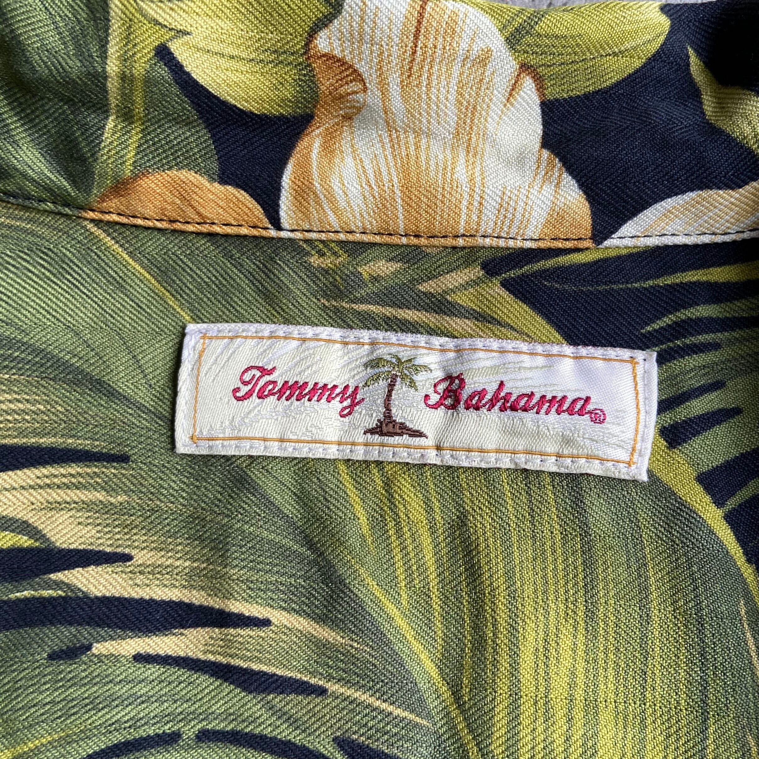 Tommy Bahama トミーバハマ シルク リーフ 花柄 総柄 開襟 アロハ
