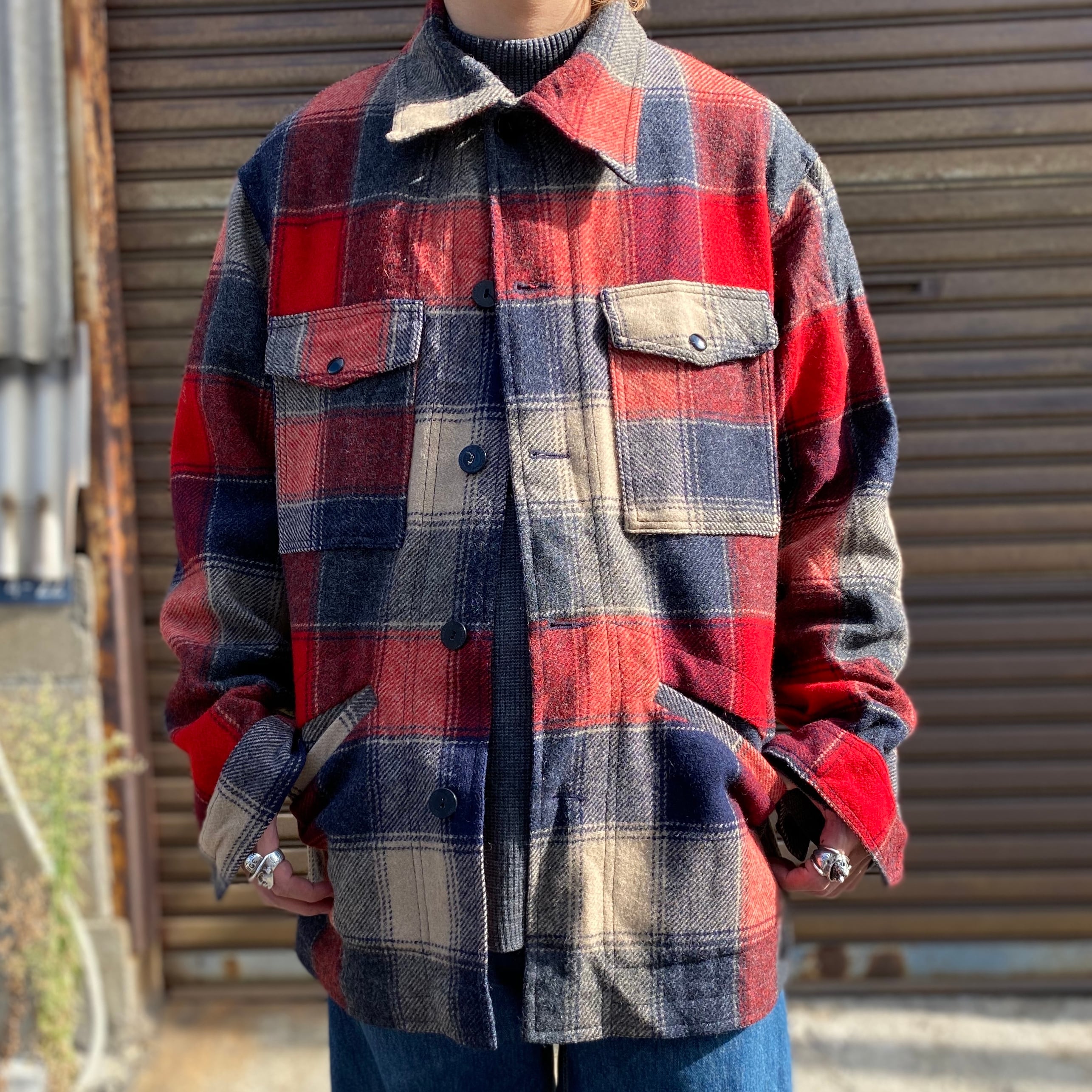 70年代 ビンテージ PENDLETON ペンドルトン チェック柄 ウール ...