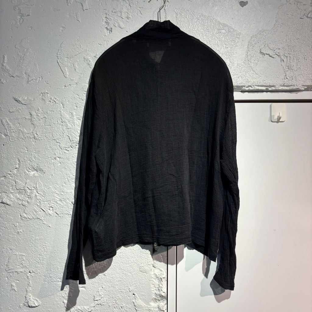 トップス SHRUNKEN FULLZIP POLO BLACK RAYON PLAIT OUR LEGACY アワーレガシー 20ss SHRUNKEN FULLZIP POLO Black Rayon