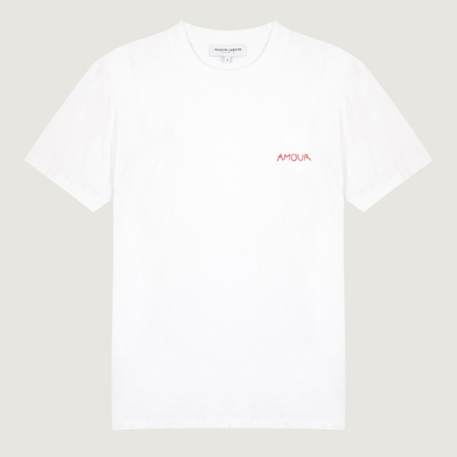 MAISON LABICHE　RED AMOUR TEE　WHITE