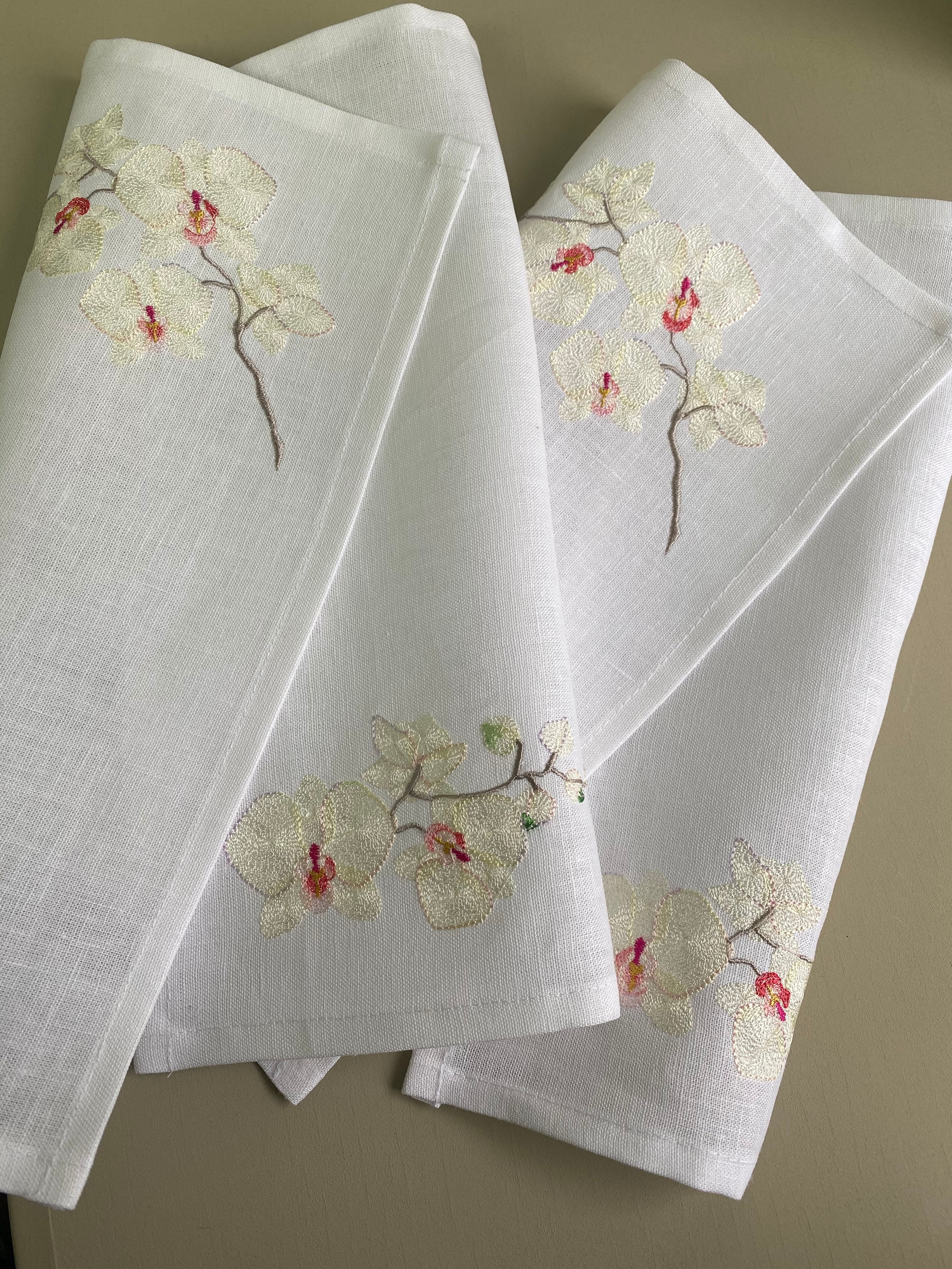 胡蝶蘭 白 ティーマットランチョンマット 2枚セット | fil et vase