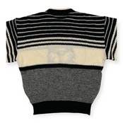 DOLCE CLUB ドルチェ キャラ刺繍 アクリル ニット セーター サイズ 46 /ワールド/日本製/アイボリー×ブラック