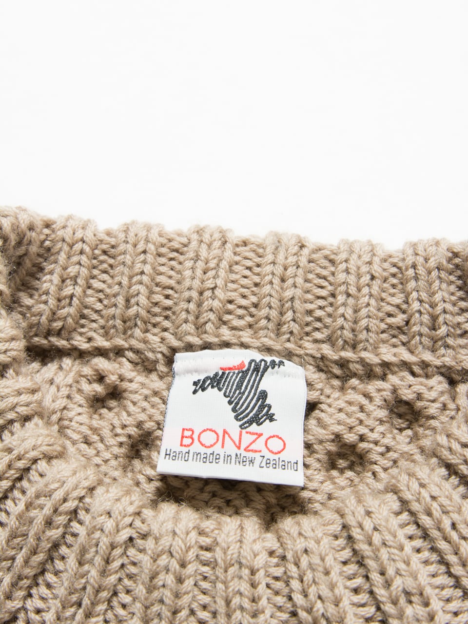 【Made in New Zealand】Hand made Alan sweater（ニュージーランド製 ハンドメイドアランセーター ケーブルニット）