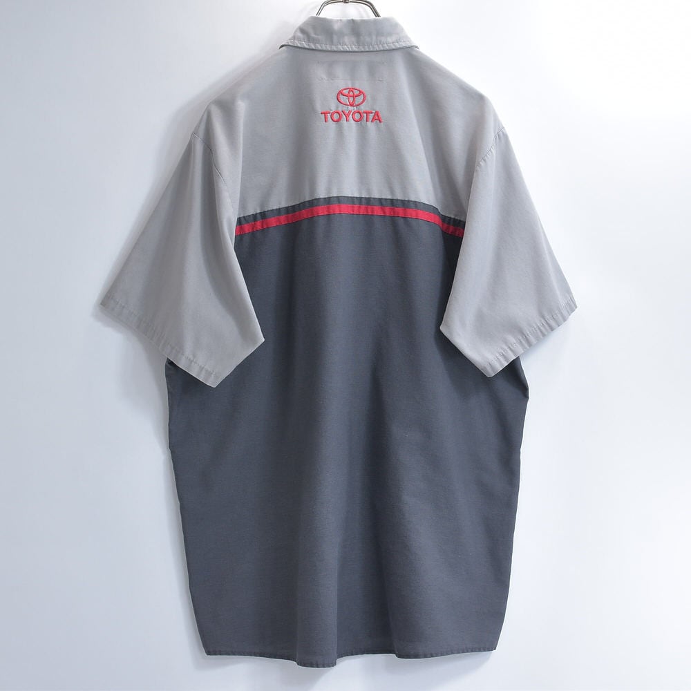 00s RED KAP レッドキャップ TOYOTA ワークシャツ ワッペン 刺繍入り