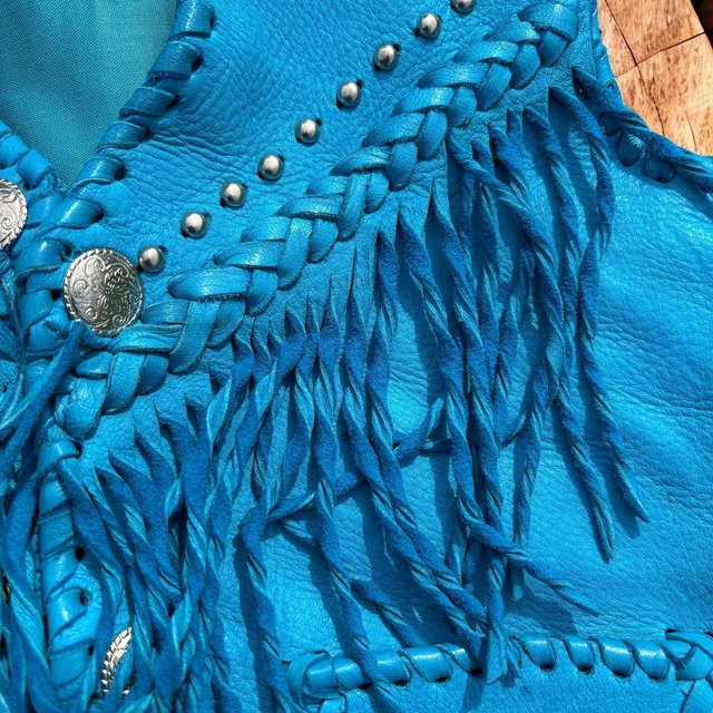【KIDS】leather fringe vest size:100前後〜120前後