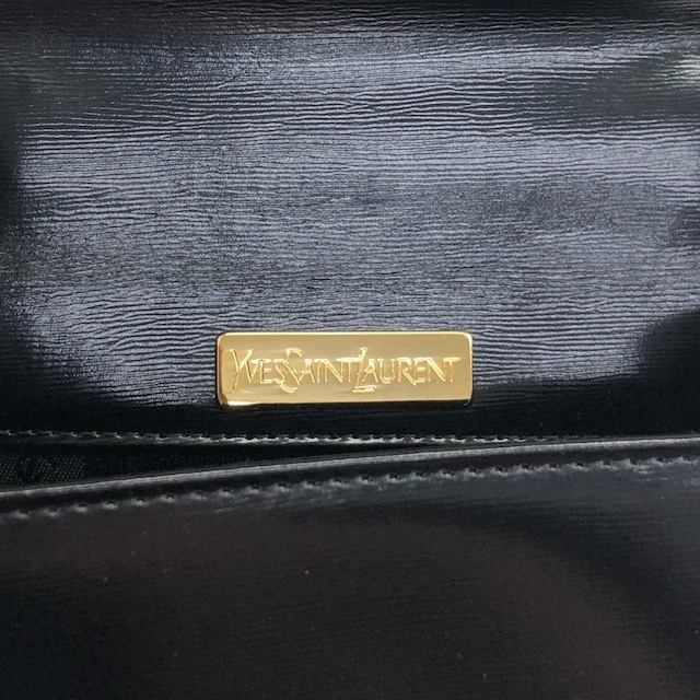 Yves Saint Laurent イヴ・サンローラン ショルダーバッグ ブラック YSLチャーム レザー 2WAY vintage ヴィンテージ オールド gmjhfk