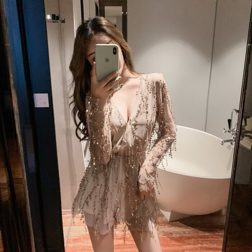 Vネックウェストストレッチジャンプスーツ オールインワン ロング エラスティック 伸縮 ガールズファッション34591374863