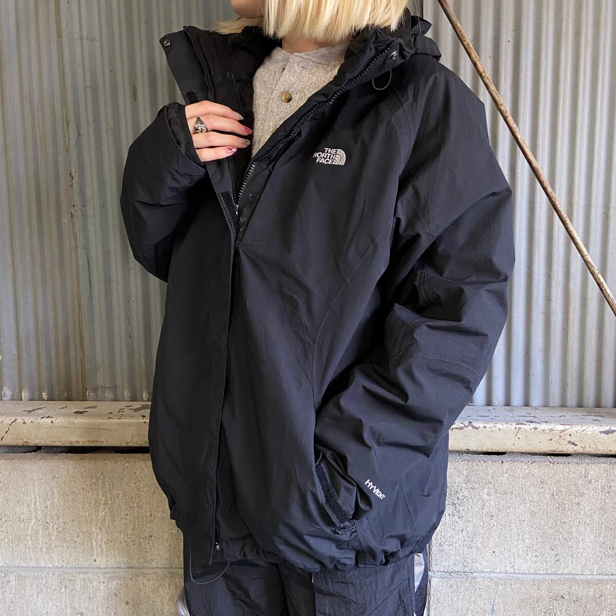 NORTH FACE ノースフェイス Hyvent マウンテンパーカー 黒 XL