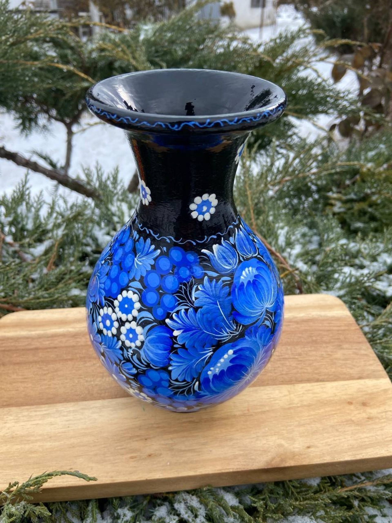 ペトリキウカ塗り　木製花瓶 （ホロベッツ作） - 5