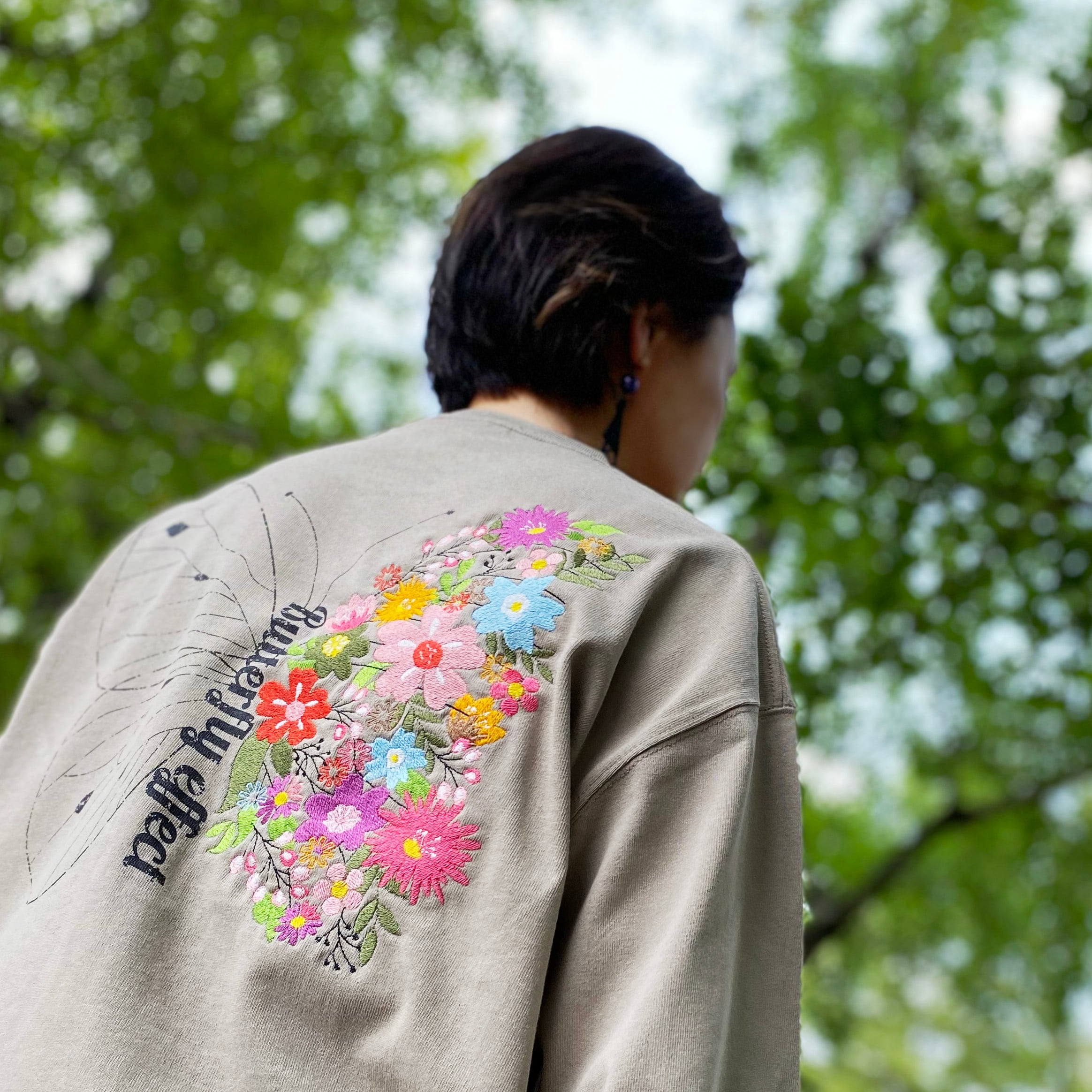刺繍☆ロンT／Butterfly effect 9.1oz