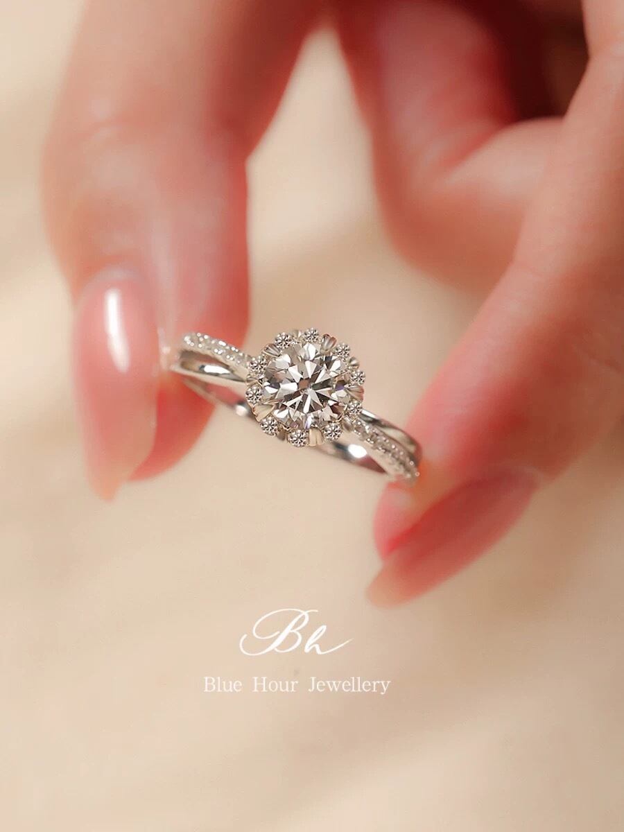 雪の結晶 モアッサナイト キラキラ 冬 1ct ゴージャス