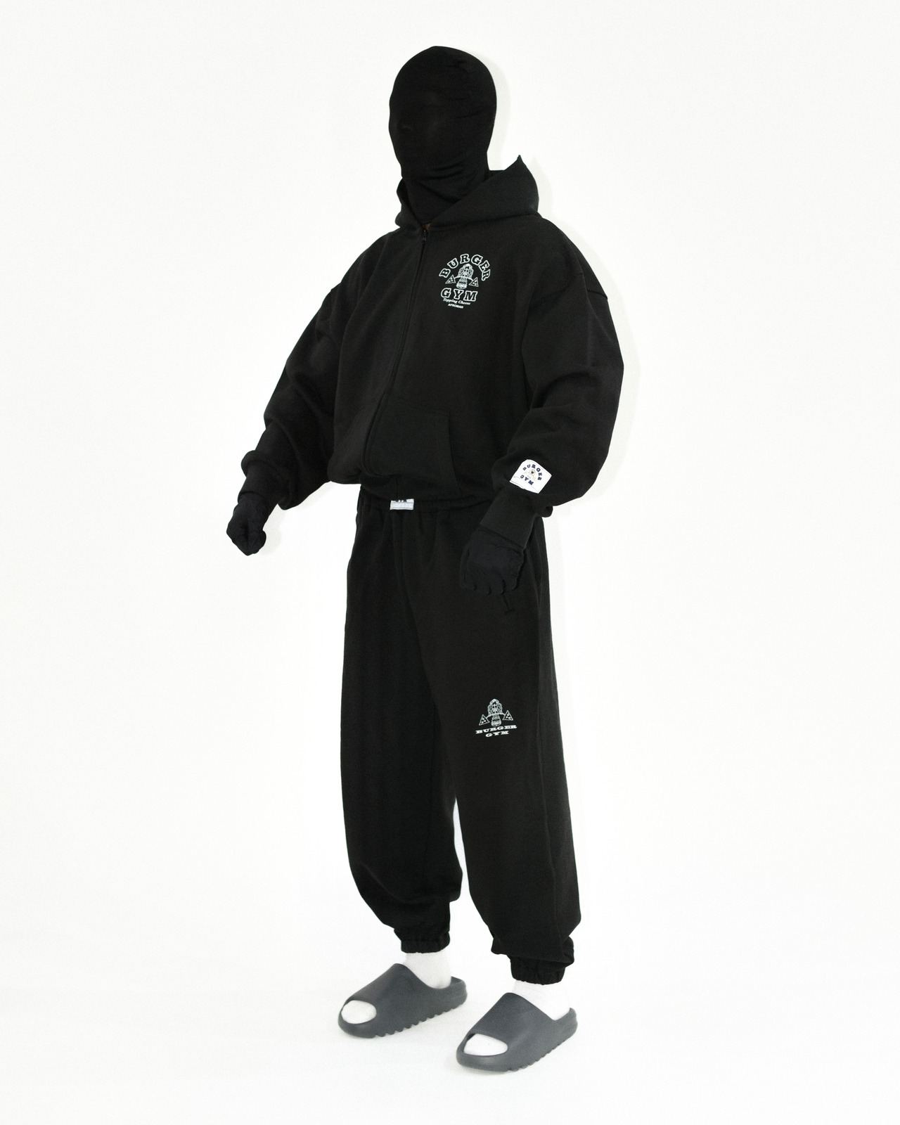 バーガージムジップパーカー ブラック