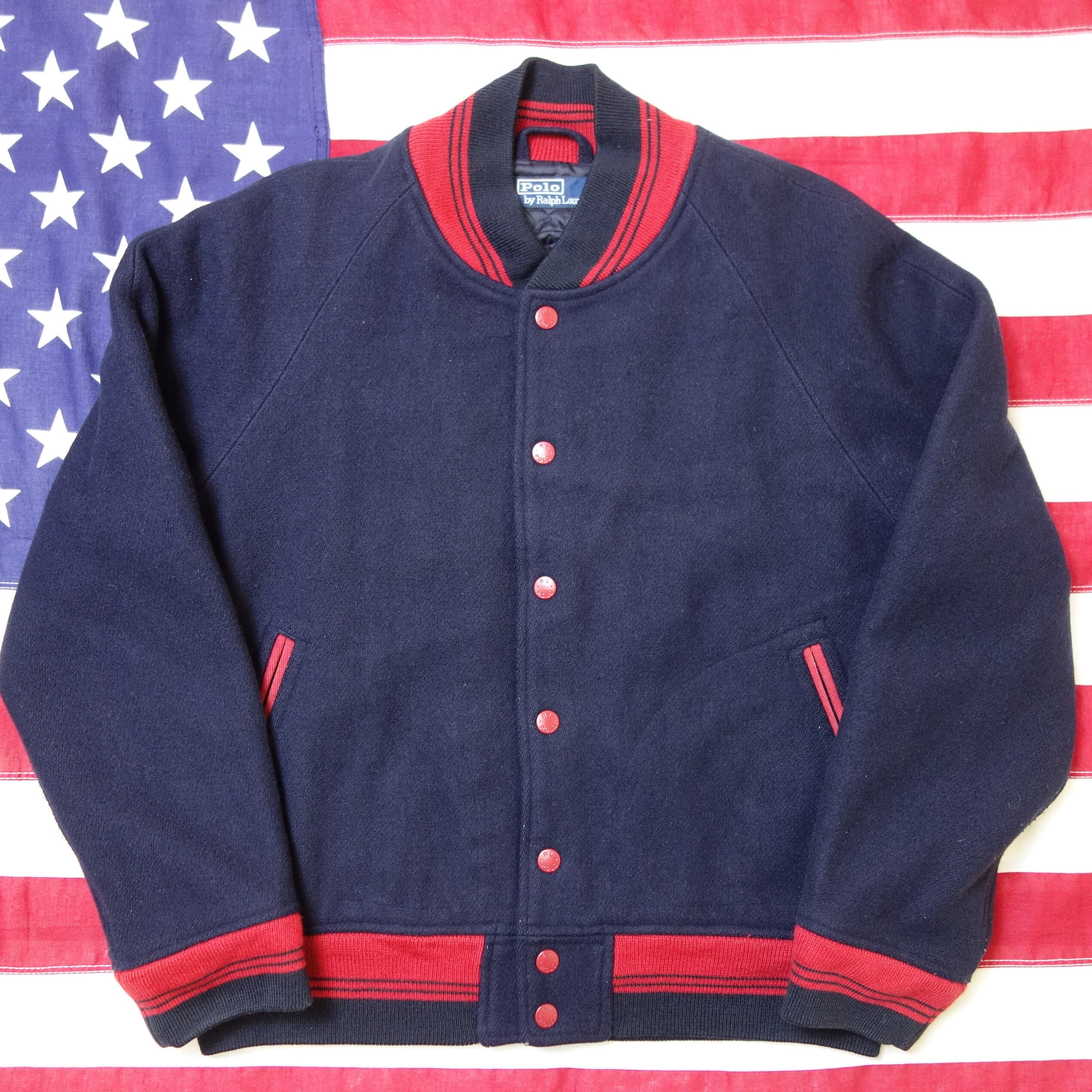 ラルフローレン 希少 スタジャン ブルゾン 裏地キルティング