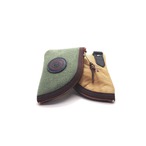 ポケット財布  / Harf & Harf knife-shape pocket wallet /オリーブ ＆ マスタード レザー