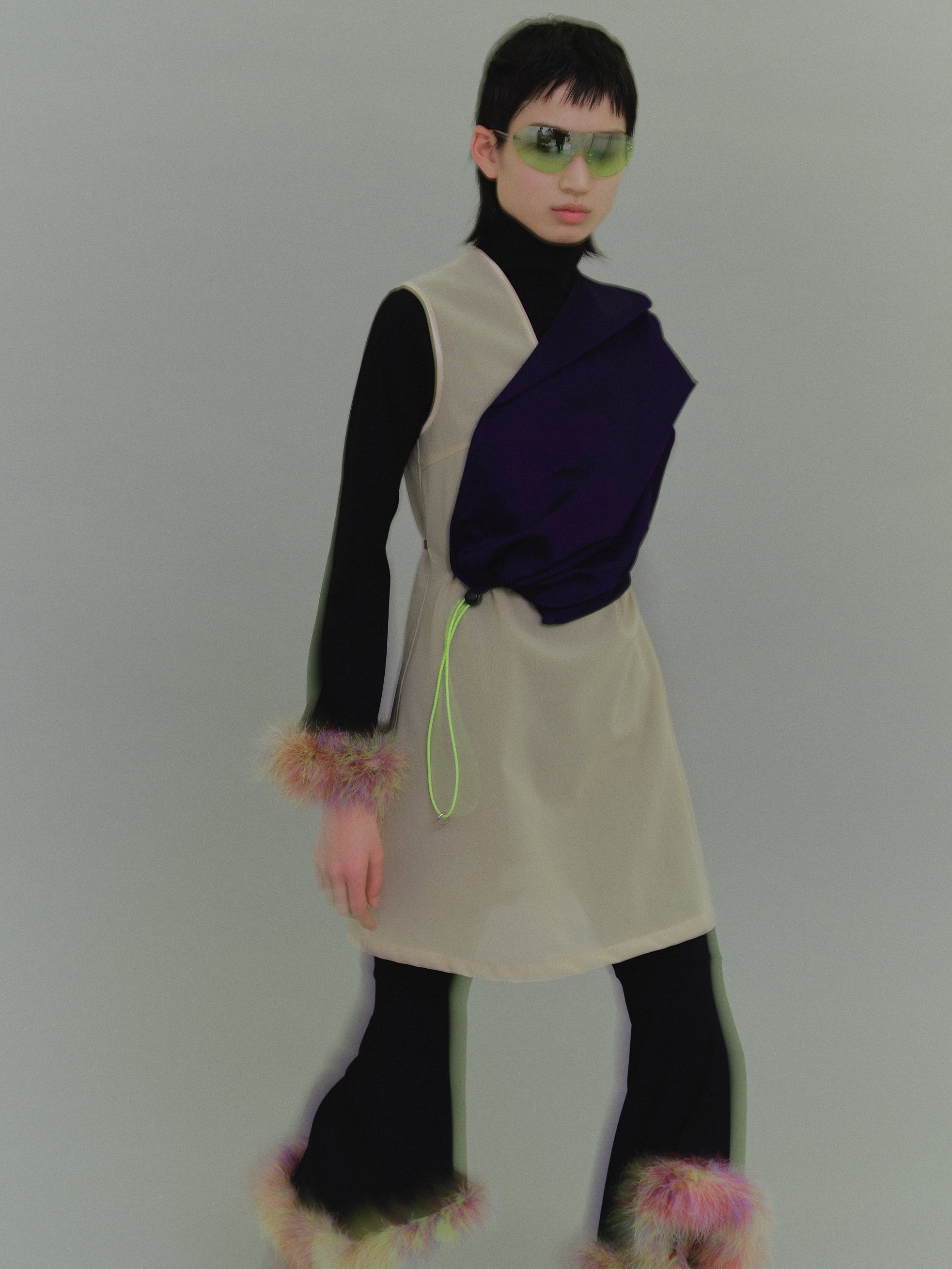 キシダミキ KISHIDAMIKI motif mesh mini dress | ryadalsultan.com