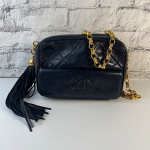 【最終処分SALE】CHANEL シャネル  ココフリンジ ラムスキン ショルダーバッグ ブラック A-8523
