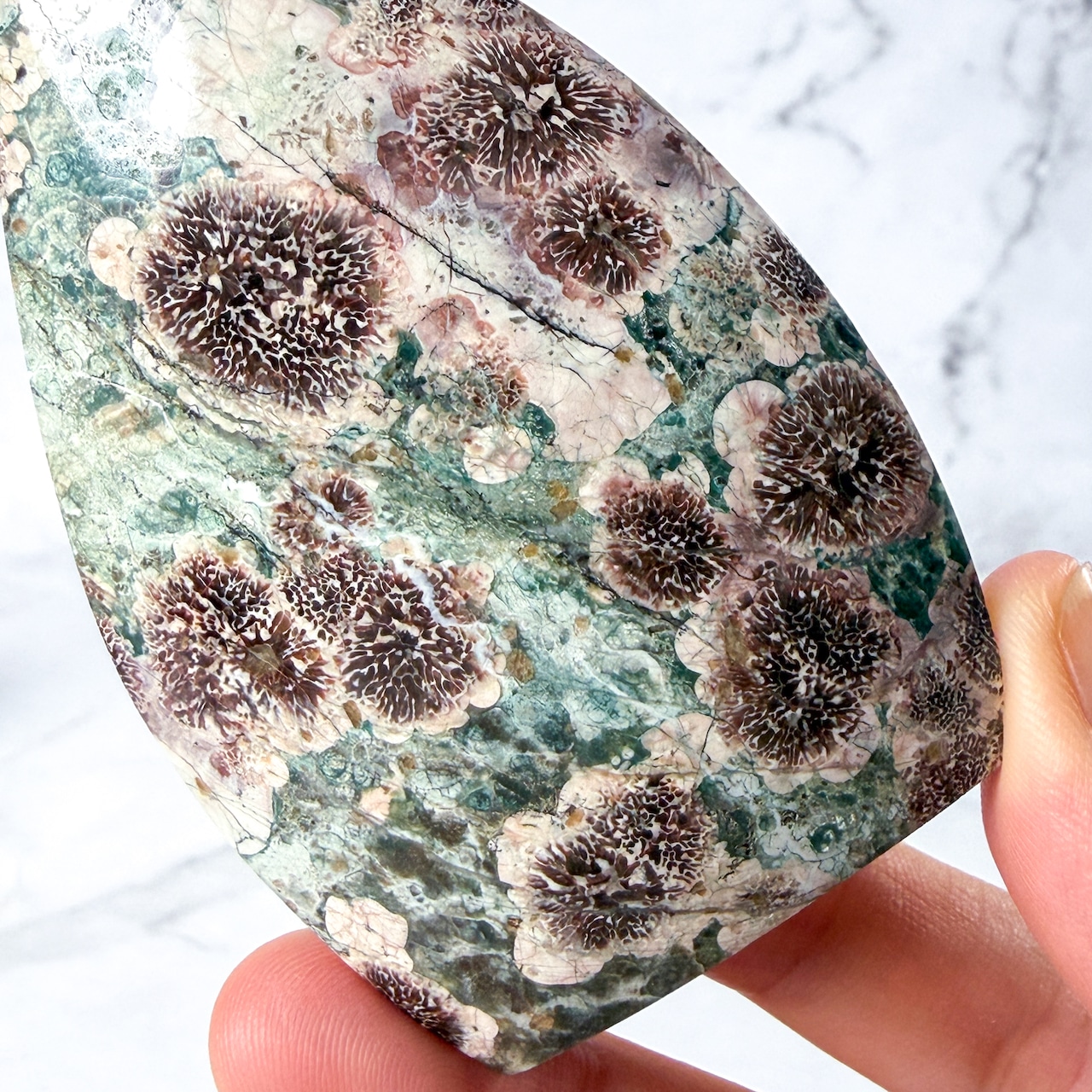 グリーンフラワージャスパー フレイム 専用台座付き * Jasper * 天然石