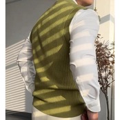 V neck knit vest 00094
