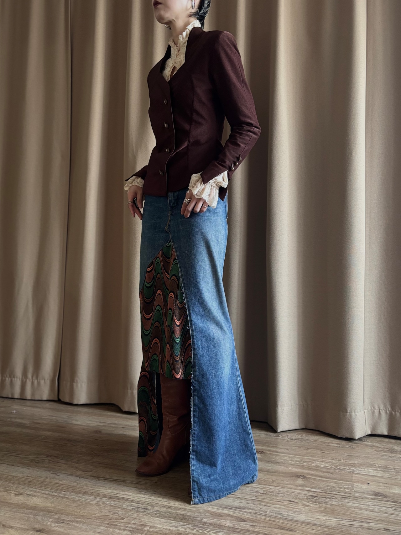 chocolate brown rétro tops-5143-2