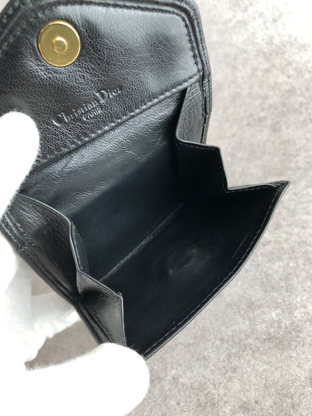 Christian Dior クリスチャン ディオール 財布 ブラック Diorロゴ レザー コインケース vintage ヴィンテージ オールド dzteww