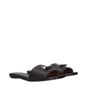 【新品】ALEXANDER MCQUEEN アレキサンダーマックイーン レディース スライドサンダル レザー ブラック 817471WIACT1064