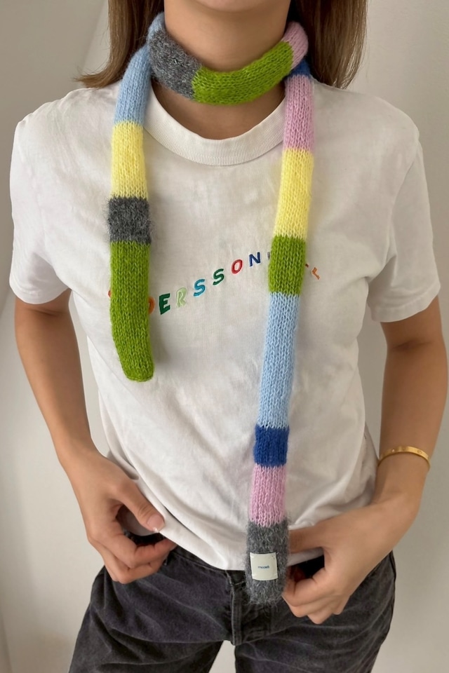 skinny scarf (multi green)