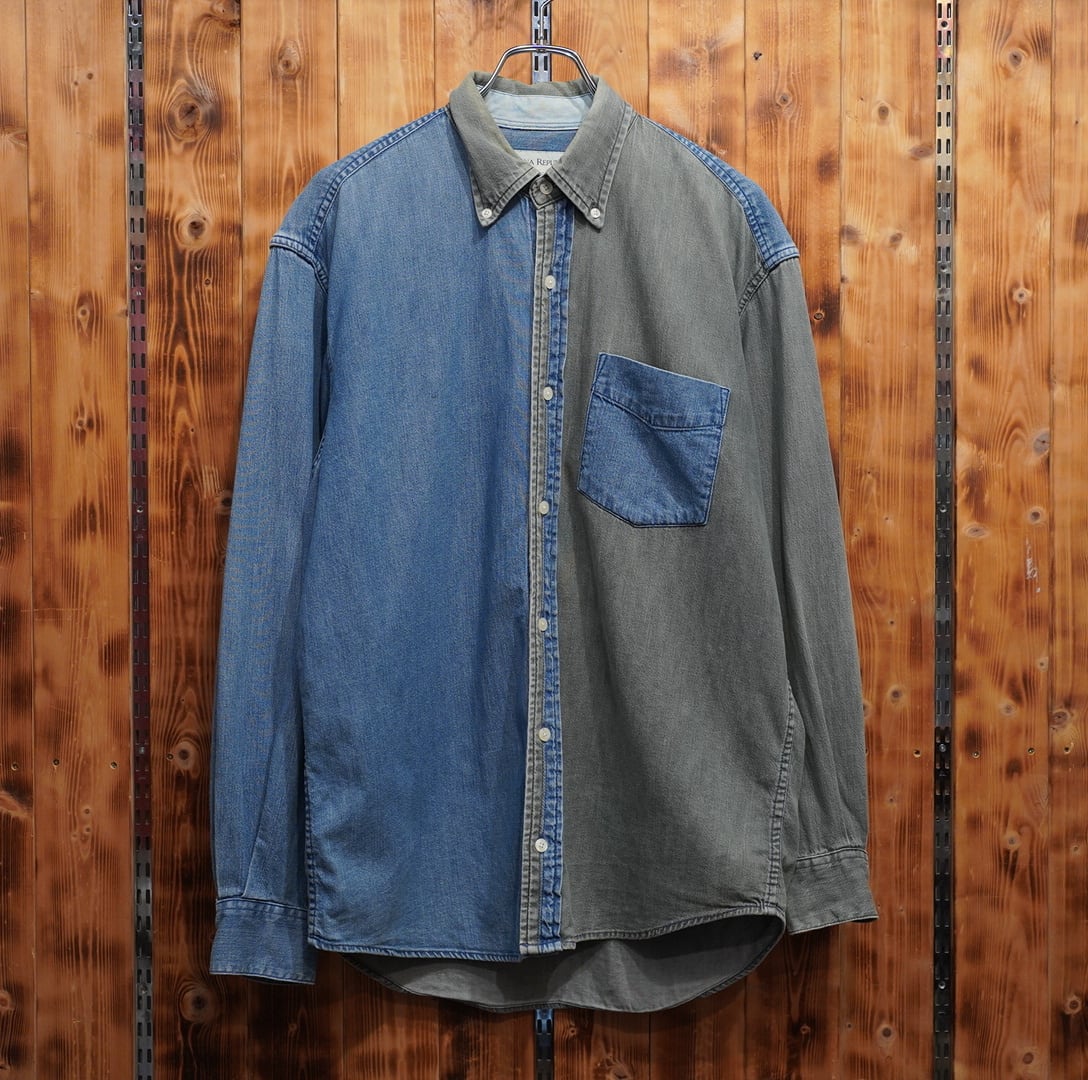 banana republic クレイジーパターン デニムシャツ M/バナナリパブリック